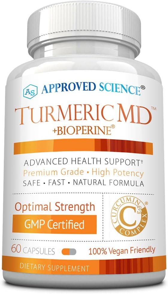 Odobreno znanstveno kurkuminoidi MD - z BioPerine & 95% standardizirani kurkuminoidi - 60 kapsul (1 mesec dobave)
