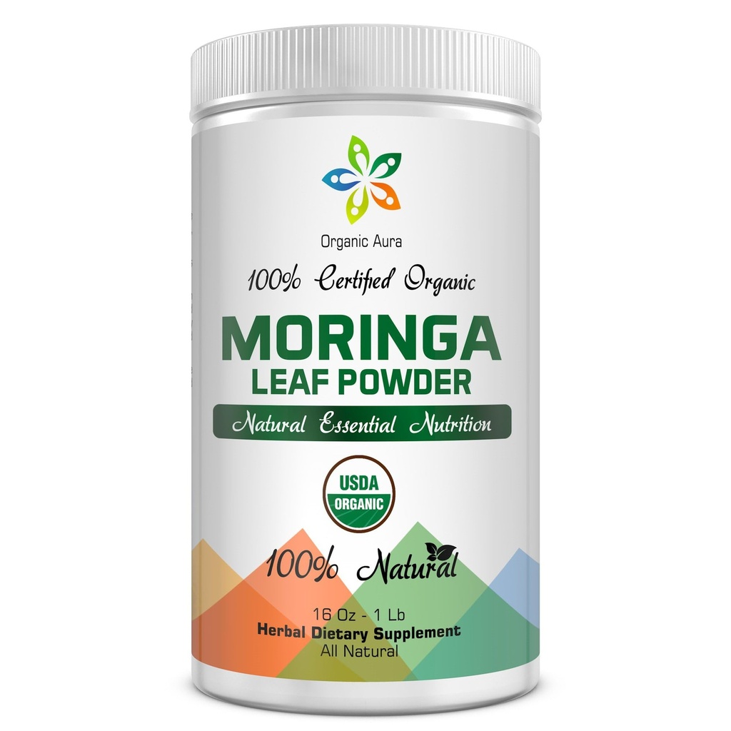 Certified Organic Moringa Leaf Powder-1Lb. USDA Certified Organic. 100% čisto in izvirno. Seveda povečuje energijo, Presnova in imuniteta. Surova zelena cela superhrana. Brez GSO, brez glutena