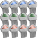 Uši Comb - (Pack of 12) glava Lice zdravljenje, ki je individualno pakirana Professional Nerjaveče jeklo zanke in Nit Combs odstrani jajca z okroglimi nasveti za udobje