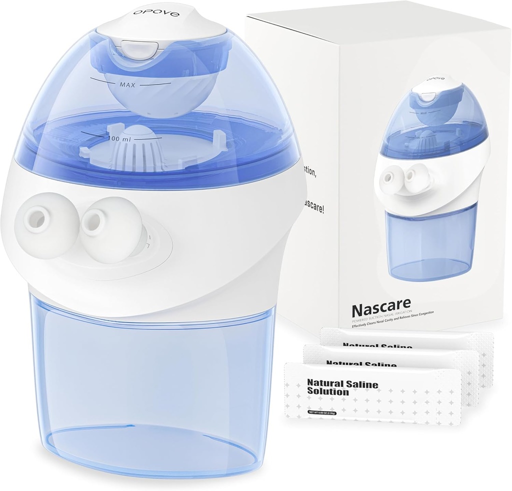 opove Nasal sistem namakanja, Sinus Rinse Kit z 1 Nose čistilec & 15 Sol paketi, samočiščenje in avtomatsko zbiranje odpadkov, ponovno polnjenje Sinus Rinse steklenica za lajšanje Nasal nelagodje