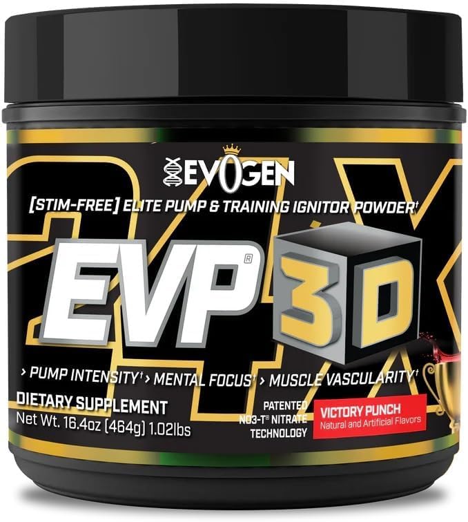 Evogen EVP 3D - Stim Free Pre Workout Powder za moške in ženske 