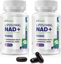 900 mg liposomski NAD+ Dodatek s Trans Resveratrol 300 mg, Zamenja NMN, Superior Absorpcija, True NAD Plus dopolnilo za DNA popravilo in povečanje NAD+, Staranje obrambo, Energija, 120 Softgels, 2 Pack