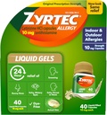 Zyrtec 24 ur Alergija Relief Tekoči geli, Antihistaminiki Kapsule s Cetirizine HCl Alergija Medicina za vse dni Relief iz Runny Nose, Sneesing, Srbeče oči in več, 40 grof