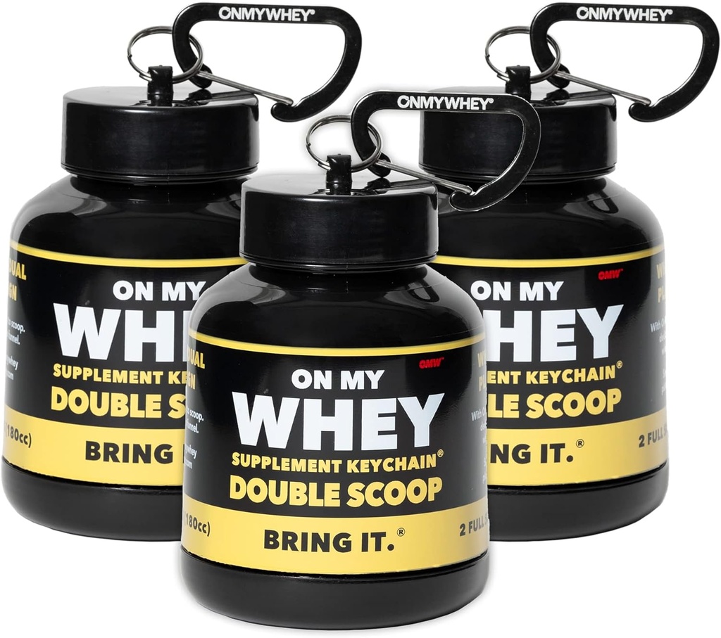 ONMYWHEY Protein Powder Container to Go - Travel Steklenica za mešala, Prenosni Pre Workout Dopolnilo Kontejnerji & Dispenser Funnels, Mini Preworkout Dodatki Imetnik Keychain Steklenice