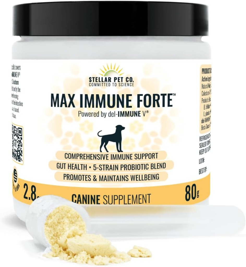 Stellar Biotics za hišne živali - Max Immune ForteTM za pse (Powered by del-Immune V) - Zagotavlja celovito podporo imunskega sistema 