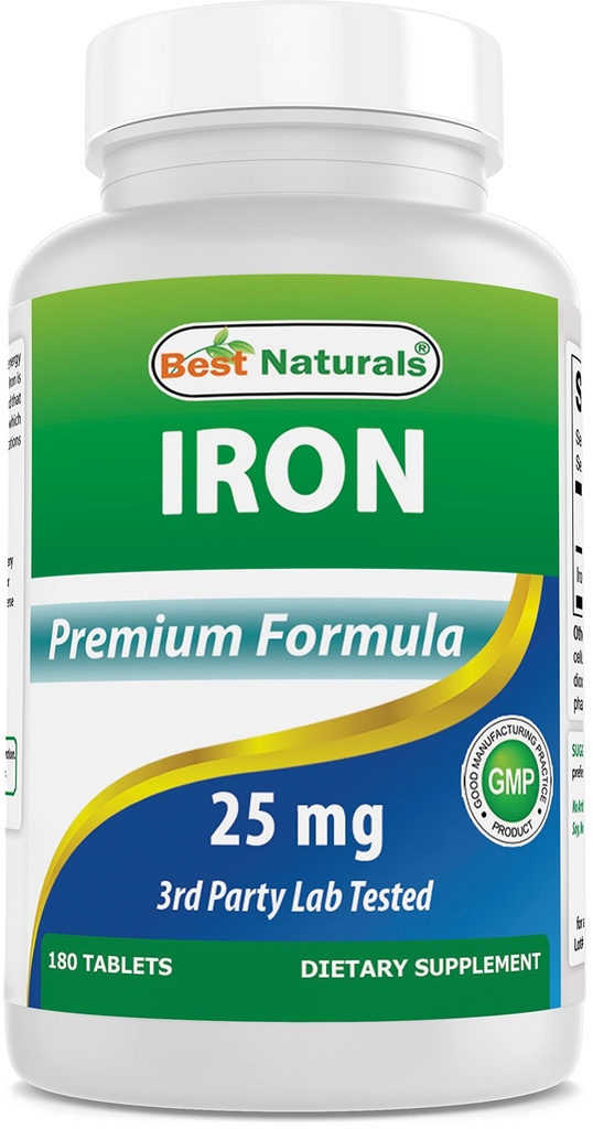 Najboljši naravni železovi dodatek (železov bisglicinat) - 25mg - 180 tablet - Nežna želodca - nezaščitena