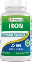 Najboljši naravni železovi dodatek (železov bisglicinat) - 25mg - 180 tablet - Nežna želodca - nezaščitena