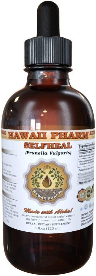 Selfheal Liquid Extract, Organic Selfheal (Prunella Vulgaris) Tinktura, Zeliščni dodatek, Havaji Pharm, Made in USA, 4 fl.oz