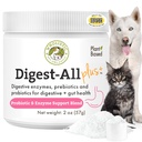 Wholistic Pet Organics Probiotiki za pse z digestivnimi encimi in prebiotične vlaknine - 2 Oz - Dnevni mačk in psov probiotiki za digestivno zdravje, anti diarea & Gut podporo - Natural Powder dodatek