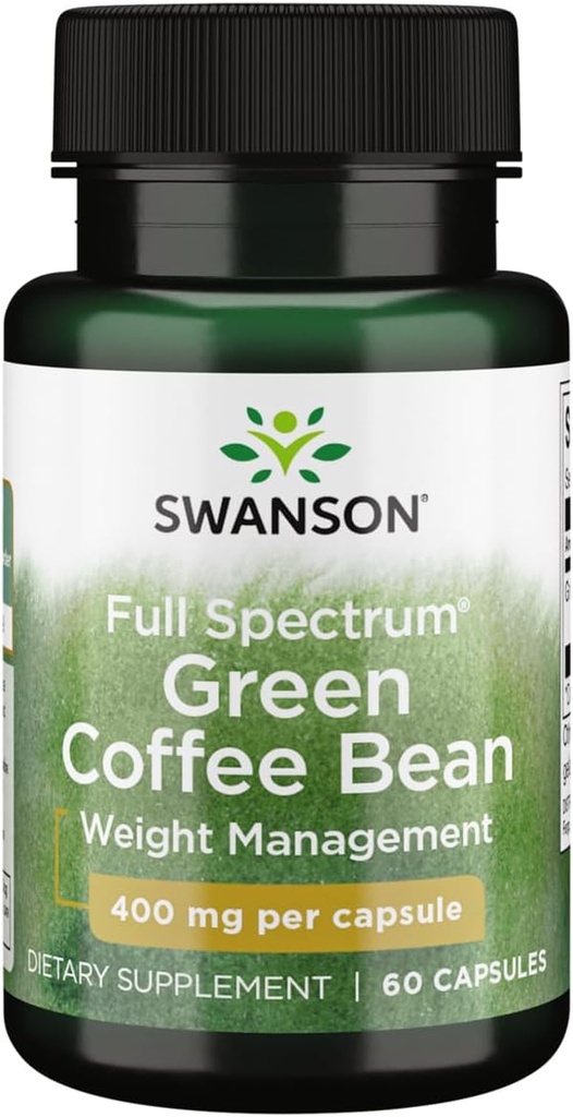 Swanson Polni spekter zelene kave fižol 400 Milligrams 60 kapsul