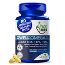 Vegan Omega 3 dodatek – Algae Omega 3 z DHA EPA DPA – Veganske kapsule iz Algal – Ribje olje Alternative – Nasadno olje Algae Formula – Non-GMO, Carrageenan-free, visoka moč