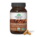 ORGANIČNA INDIA Cejlon Cimet Dodatek - Organske citronske kapsule, cimetove tablete Zeliščni dodatek, podpora Prebava, Vir antioksidantov, USDA Organic, Vegan, Gluten-free - 90 kapsul
