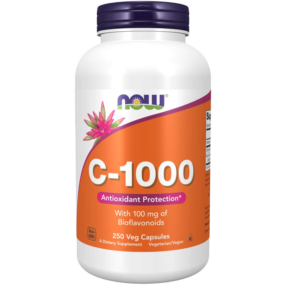 Zdaj dopolnila, Vitamin C-1.000 s 100 mg Bioflavonoidov, Antioksidant zaščite*, 250 Veg kapsule (Pack po 2)