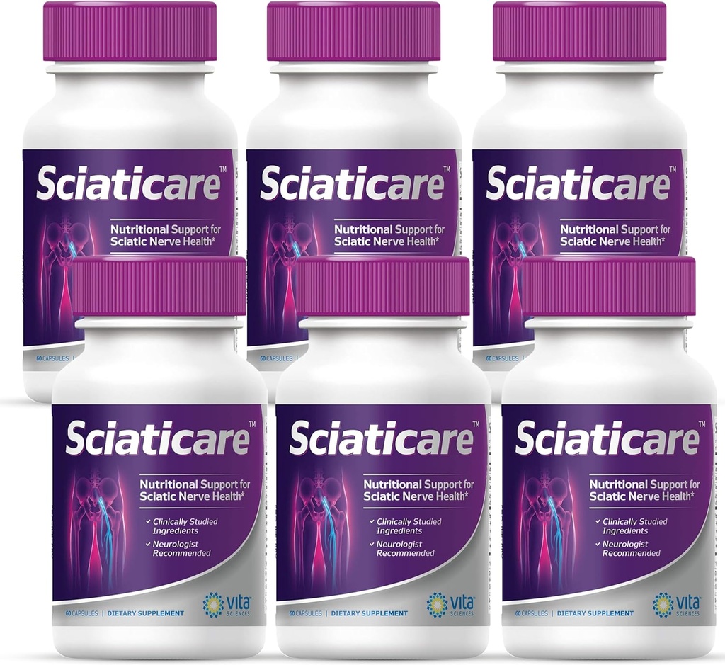 Vita Sciatical Sciaticare Živci Pomirjujoče dopolnilo Vitamini z naravnim R-ALA obrazec 40X Moč, NE sintetična Alfa Lipoična kislina (ALA) - Spodnji Lumbar Sciatic, Hip, Visoko, noga, Noga