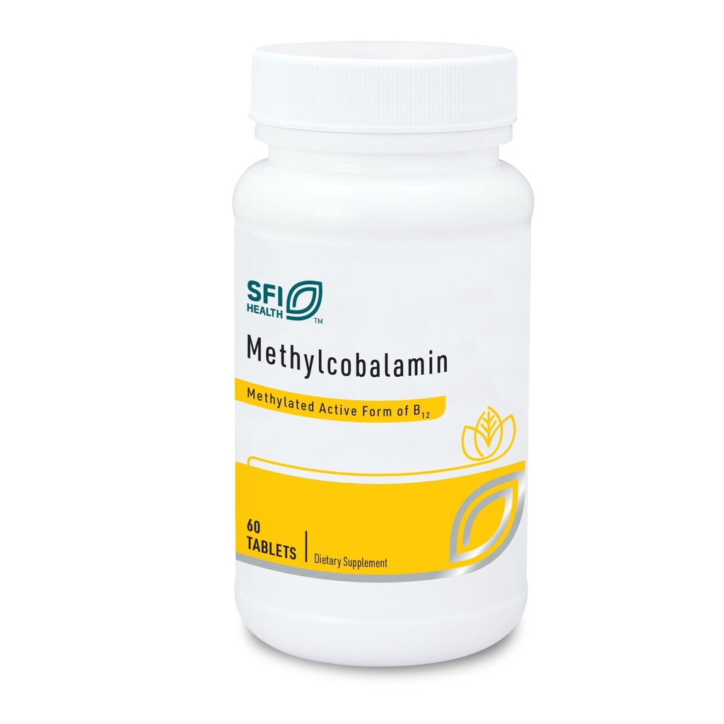Klaire Labs SFI Health Metilcobalamin Lozenges - 5000 Micrograms Vitamin B12 za kognitivno in kardiovaskularno podporo, hipoalergensko in naravno češnjevo aromo (60 hitro raztopi tablete)