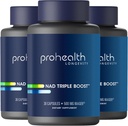 ProHealth NAD Triple Boost. 3X NAD+ Optimizator. Zdravnik Formulirana, Extra Strength Supplement, Vključuje 500 mg Niagen Nikotinamid ribozid NR (aktivna sestavina v NMN) 30 Servings (3 paket)