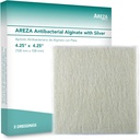 Areza Silver Calcium Alginate Antibacterial Raw Dressing Pads – Sterilne, Ne-Steck, Visoko Absorbent; za Odvajanje in tveganje okužbe ran (4.25′′×4.25′′, 5-Pack na škatlo), 1 Box