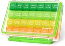 AUVON Moistrure-Proof Mesečne tablete Organizator, velike 28 dni tablete Box Primer z Odstranljivi 4 Tedni Medicina Organizator vrstice, Potovanja prijazno za shranjevanje ribjega olja, Vitamini, Dodatki, Zdravila
