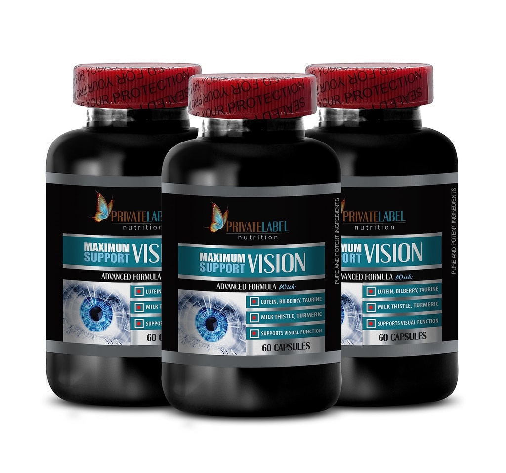 izvleček grozdnega semena organski - ADVANCED VISION FORMULA - taurin aminokislina, Izboljša vid, Lutein in Zeaksantin, organske oči dopolnila za odrasle nad 50, mleko osat organski - 3 steklenice 180Kaps