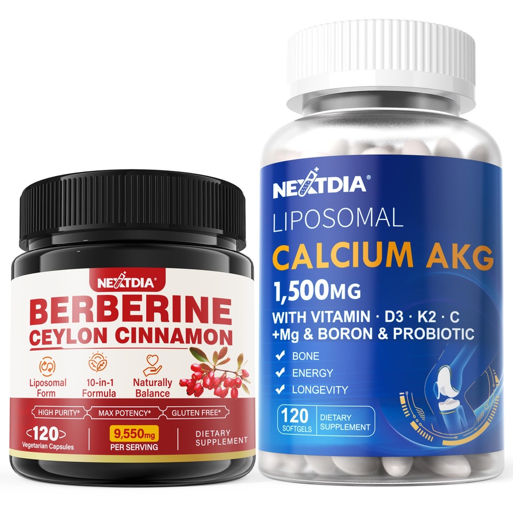 Berberine dodatek 1500mg + liposomski kalcij AKG dodatek 1500mg