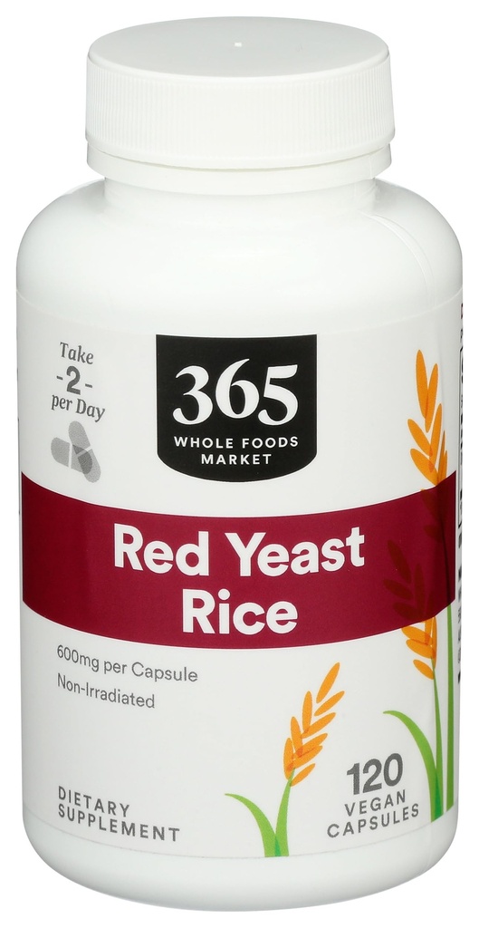 365 s celotno živilsko tržišče, rdeče riž 600mg, 120 Count