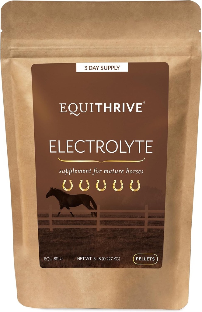Equithrive Horse Electrolyte Pellets, Vitamini in Minerals Supplement, Equine Feed Supplys za usposabljanje in konkurenco, .5 lbs, 3 Day Supply