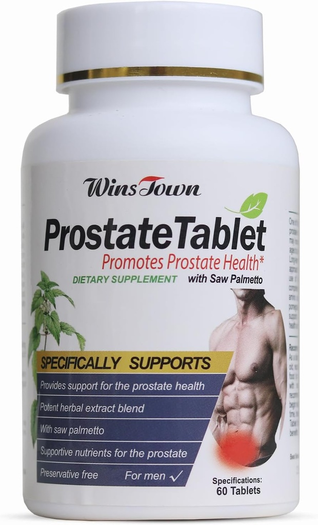 Tablete prostate, Saw Palmetto Prostate zdravstvene dopolnila za moške, podpora zdravje las, urein Tract & Bladder Control, 60 tablet