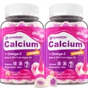 Brez sladkorja kalcijev citrat Gumies 1000mg w/vitamin D3 K2, magnezij, cink, bor, mangan, baker za kosti, mišice in imuno, končna absorpcija Kalcij dodatek za ženske in moške - Vegan, 120 Cts