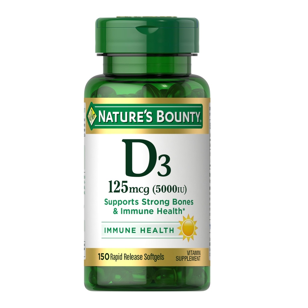 Bounty vitamin D3 5000 i.e., hitro sproščanje, Imunska podpora, Dodatki vitamina D, 150 Ct