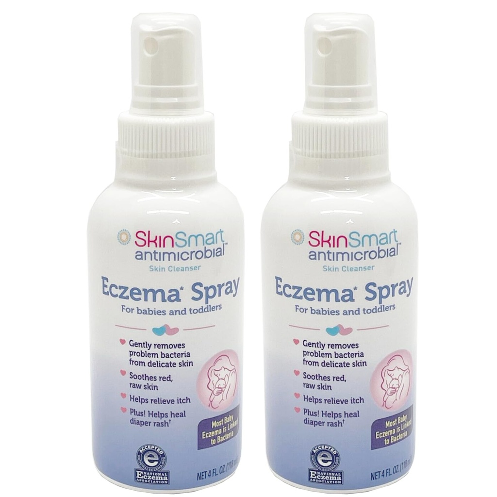 SkinSmart Eccema Spray za dojenčke in malčke, Odstranjuje Bakterije tako kože lahko ozdraviti, 4 Ounce Spray (paket z 2) Varen za občutljive in surove kože