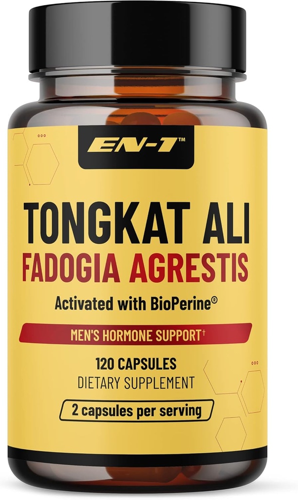 EN-1 Tongkat Ali za moške (Longjack) Fadogia Agrestis in Tongkat Ali Dodatek 1205mg na postrežbo z BioPerine, Tongat-ali za moške - 120 Kapsule Tonkat-Ali Long Jack