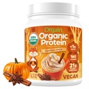 Orgain Organski Vegan Protein Powder, Bučna začimba Sezonska aroma - 21g rastlinskih beljakovin, 5g prebiotične vlaknine, brez laktoze Sestavine, Brez dodanega sladkorja, ne-GMO, za pretrese in napitke, 1,02 lb