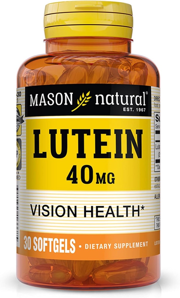 MASON NARAVNI lutein 40 Mg Ultra moč mehki geli - 30 Ea