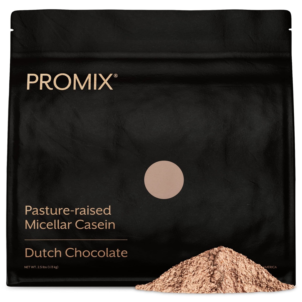 ProMix Nutrition Casein Protein Powder, Čokolada - Grass-Fed - Počasna in trajna regeneracija Post Fitness - Shakes, Smoothies, Pečenje in kuhanje recepti - Gluten-free - 2.5 Pound (paket z 1)