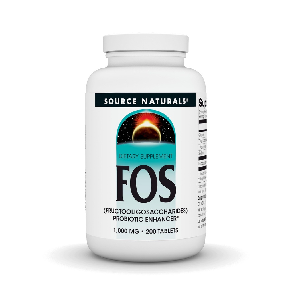 Vir Naturals FOS 1000 mg Fructooligosaharidi Probiotični pospeševalec - 200 tablet