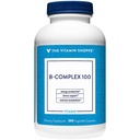 The Vitamin Shoppe B- Complex 100 - Podpira proizvodnjo energije, delovanje živčnega sistema in presnovo hranil – odličen vir B1, B2, B6, B12, Niacin, Folna kislina in Biotin (300 Veggie Caps)