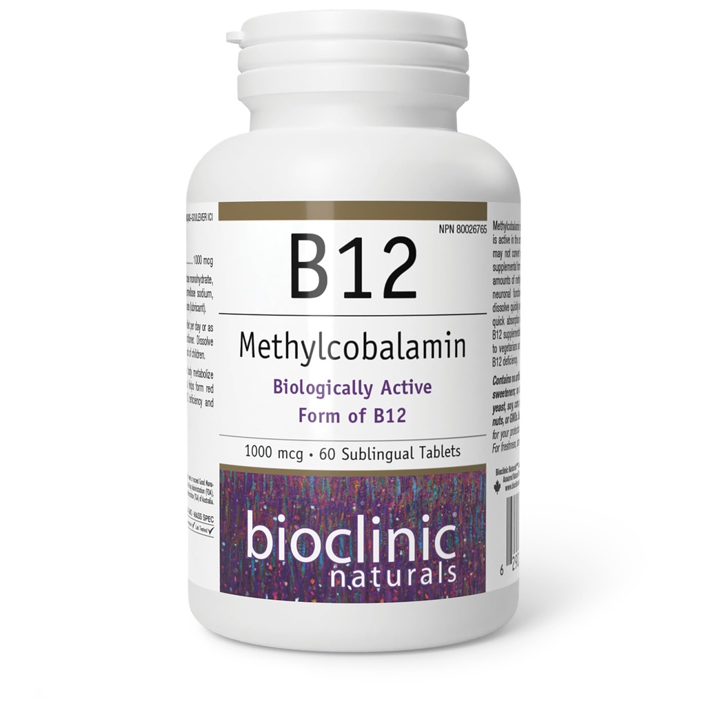 Bioklinična naravna - B12 Metilkobalamin 1000 μg 60 loz