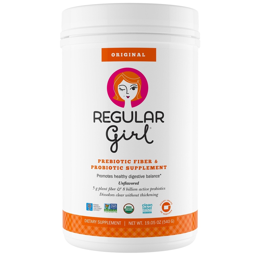 Redna deklica organski prah, Prebiotične Fiber dopolnilo in probiotiki za ženske, Nizka FODMAP, 90 dan razsutem stanju dobave, Unflavored, 90 Servings
