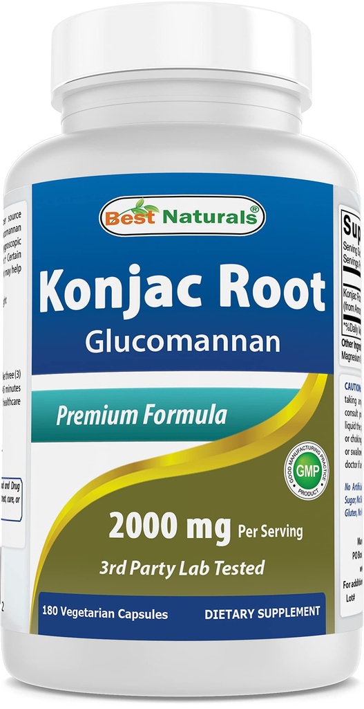 Best Naturals Konjac Koren 2000mg, 180 Count