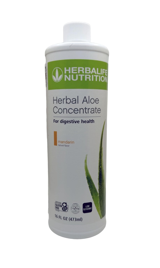 Herbalife Aloe Concentrat Pint: Mandarin Flavor 16 FL Oz (473 ml) za digestivno zdravje s premijsko kakovostjo Aloe, Gluten-free, 0 kalorij, 0 sladkor, naravno aromatiziran