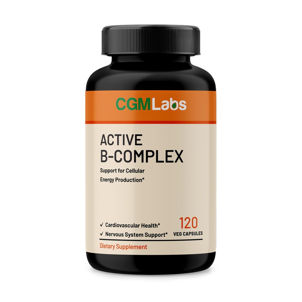 Kompleks vitamina B - Active B1, B2, B3, B6, B12, Tiamin, Riboflavin, Niacin, Folat, Biotin, Pantotenska kislina, Inozitol po CGM Labs