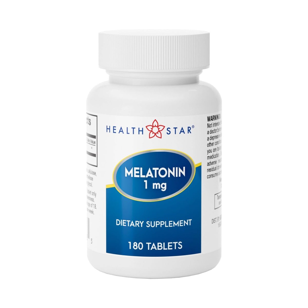 GeriCare Melatonin 1mg podpora za spanje dodatek, nežna nočna pomoč za spanje, nenavadna oblikovanje, pomaga spodbujati sprostitev in mirno spanje, Jet Lag okrevanje, in boljši nočni počitek, 180 Tablete