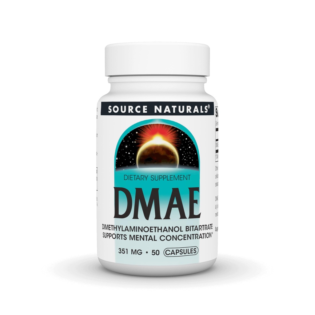 Vir Naturals DMAE, dimetilaminoetanol bitartrat - podpira mentalno koncentracijo - 50 kapsul