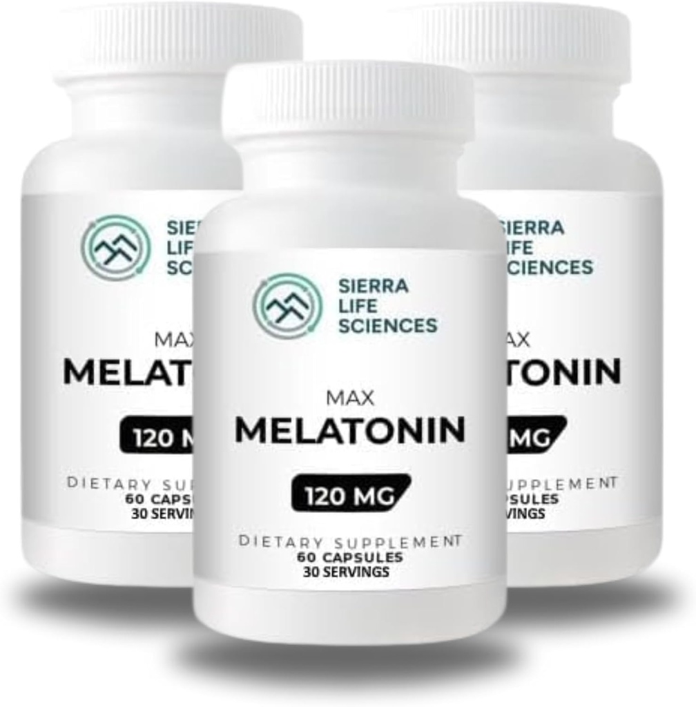120 mg veliki odmerek melatonina Max v enostavnih kapsulah - 30 servingov (paket po 3)