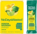 Št dni zapravljena hidracija Replenisher 15 Število - Elektrolit v prahu pijača Mix - limona limete - Natrijev in kalij za rehidracijo Plus Vitamini za podporo (15 Štetje)