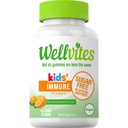 Wellvates Sugar Free Kids Imune Daily Gummy Vitamini - Vegan, Non-GMO - Vitamin C Gumies za otroke Imunska podpora, Brez umetnih sladil, Gluten-free, Želatina-free, 60 Število (30 dan dobave)