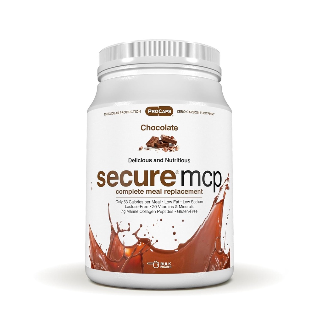 ANDREW LESSMAN Secure MCP Popolna nadomestek obroka - Čokolada 30 Serving - samo 63 kalorij, nizko maščobo, 7 Grams Marine Kolagen Peptides, spodbuja gladka gladka mehka koža, Udobni sklepi