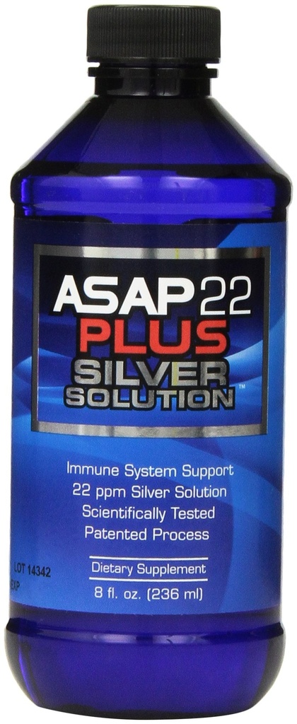 Ameriški Biotech Labs - ASAP 22 Plus Silver Solution - Podpora imunskega sistema, 22 ppm Silver Solution Dietary Supplement - (8 oz)