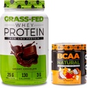 Nutrologija Grass Fed Whey Protein Powder, kremna čokoladna aroma (28 strežnikov) BCAA Naravni BCAA na osnovi rastlin BCAA Powder, Orange Coconut Flavor (30 strežnikov)