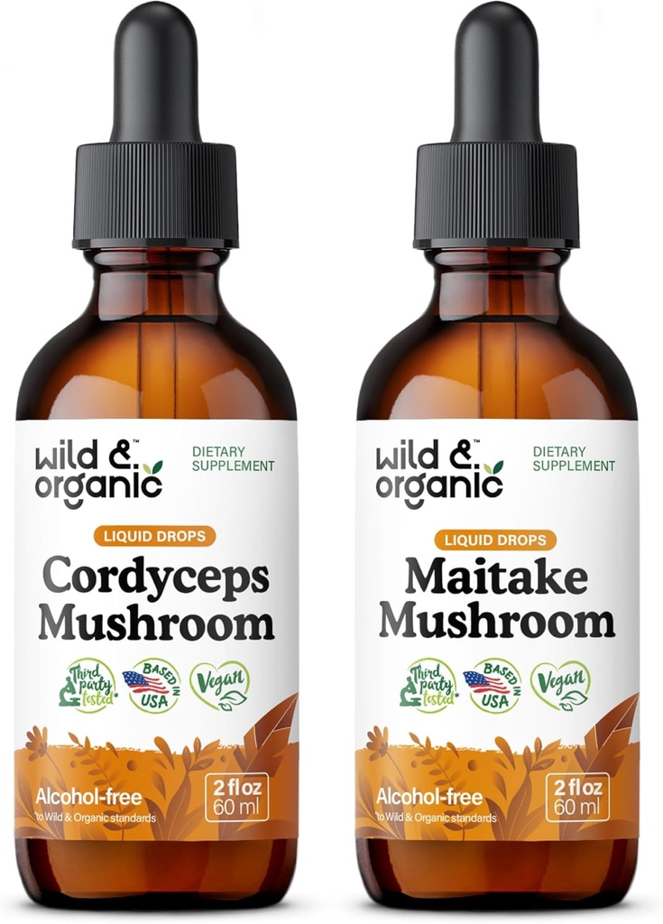 Tinktura gob vrste Wild & Organic Cordyceps 2 fl oz & Maitake